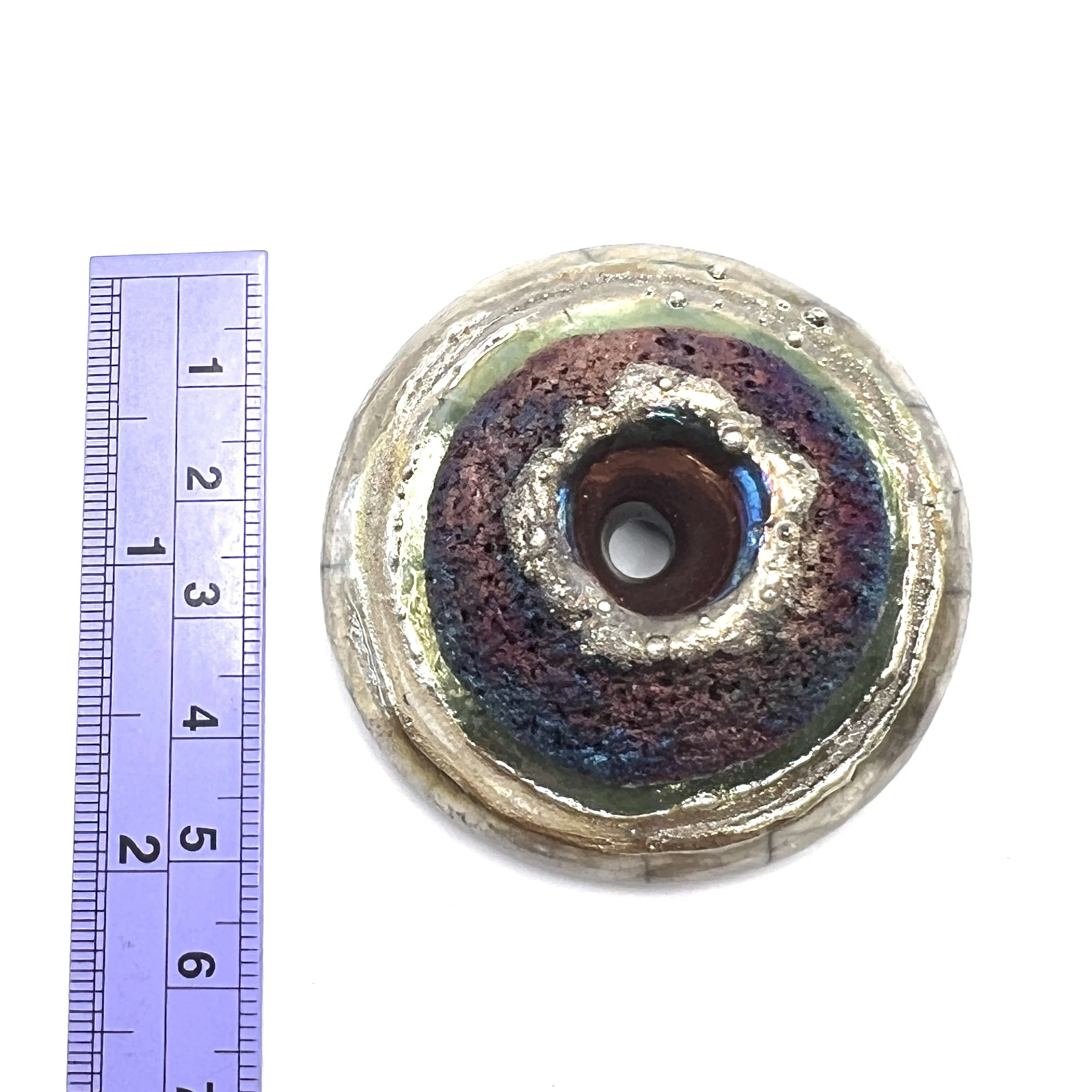 Top Hat Raku Skull Pendant Ceramic Jewelry Supplies Handmade